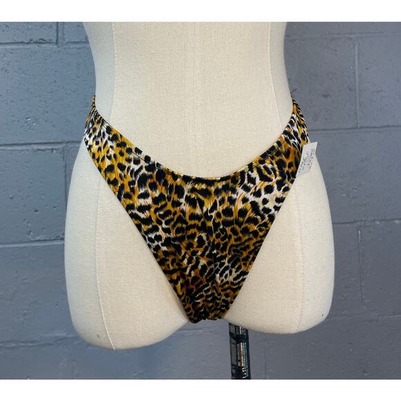 Men's Unisex Leopard Cheetah Print Stretchy Thong Underwear One Size Deadstock - Picture 1 of 10